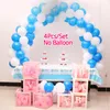 Gift Wrap Plastic Transparent Cube Balloon Box med Baby Love Sticker för Baby Shower Birthday4543250