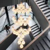 Long Pendant Lamps For Duplex Building Villa Stairwell Sales Department Shopping Hotel Restaurant Spiral Staircase LED Lights