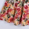 PUWD Süße Frauen Quadrat Kragen Sling Kleid Sommer Mode Damen Chinesischen Stil A-linie Weibliche Tinte Malerei 210522