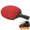 Professional 9.8 Imitatie Koolstof Nanoschaal Tabel Tennis Bat Racket Lang korte handgreep Pong Paddle met bal en draagtas Raquets