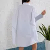 VKBN S Весна осень хлопчатобумажная блузка женские бусины с длинными рукавами черно-белая нерегулярная рубашка женщина 210507