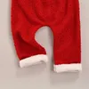 Pasgeboren baby jongens meisjes katoen casual christmas vest + broeken + hoed, zacht pluizen elastische taille bal decoratie feestelijke kleding G1023