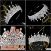 Clips Barrettes Sieraden Drop levering 2021 Glanzende volledige zirkoon bruiloft Bride Crown Crystal Turban volwassen ceremonie Tiaras Hair Accessoires 2VJH