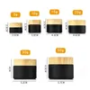 5g 10g 15g 20g 30g 50g Black Frosted Glass Jars Cosmetic Bottle Cream Container with Imitated Wood Grain Plastic Lids