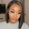 Honey Blonde Ombre Brown Highlight Color Wigs Brazilian Lace Front Human Hair For Black Women 13x1 Synthetic Frontal Wig