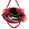 2021 Mode handväska uppsättning 4 i 1 kvinna PU Läder Ladi Väskor Long Strap Axel Tote Bag med dragkedja