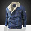 Jaqueta masculina Casual Inverno Plus Velvet Grosso Solta Lapels Plus Size Denim Top Men's Inverno Roupas Diário Moda Moda Masculina Y1109