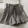 Plaid Shorts Women High Waist Bandage Bow All Match Summer Ropa De Mujer Student Fashion Short 15857 210415