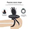 10 Vitesse Cock Vibrant Pénis Double Anneaux Masseur Sexe Masculin Retarder L'éjaculation Jouets Érotiques pour Hommes Couple Femmes Vibrateurs 210623