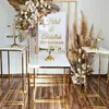 3 STKS / SET TABELEN ALLEEN) Bruiloft Decoratie Voetstuk Stand Levert Gold Metal Metal Rechthoek PLINTH CAKE TABLE