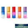 Opslagflessen potten 5 ml cosmetische glazen rol op fles met stalen kraal blauw roze gradiënt etherische olie, parfumflessen1