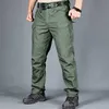 Pantalones cargo para hombre, pantalones de chándal tácticos para exteriores con múltiples bolsillos, ejército militar de talla grande, impermeables, de secado rápido, elásticos, para senderismo, Y0811