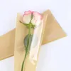 Sacchetti regalo in plastica satinata con rosa singola, bouquet, confezione regalo floreale, borsa per fiori per matrimonio, festa di compleanno