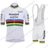 White World Quick Step Cycling Jersey Set Race Clothing Road Bike Suit Bicycle Bib Shorts Maillot Cyclisme Racing Sets