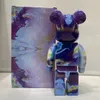 Bearbrick våldsam björnbyggnadsblock björn nebula marmor trend docka handgjorda blindlåda ornament dekoration gåvor 28cm