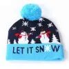 クリスマスの手紙プリント子供用ニット帽子will暖かいカラフルなライト大人の子供たちの男の子グリルハロウィーンエルクサンタかぎ針編み帽子H916T5MT