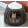 Hiver chaud chenil chat maison doux et confortable nid pour animaux de compagnie sac de couchage semi-fermé chat tente petits chiens moyens animaux maison grotte 210401