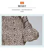 Sommardesigner leopard kostym set kvinnor lång lykta ärmskjorta top + hög midja ficka shorts med bälte kvinnlig 2 bit kostym 210514