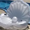 Giant with Pearl Blomable Pool Float Shell Schulp Air Matras Swimming Ring for Adult Women Beach Chair Water Toys1833683