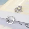 Hoop Huggie KOFSAC Mode Exquisite Zirkon Bogen-Knoten Ohrring Schmuck 925 Sterling Silber Ohrringe Für Frauen Valentinstag Geschenke