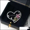 Pins, Brooches Jewelry Fashion Classic Heart / Crown Brooch With Cubic Zirconia High Quality Metal Coat Lapel Pins For Women Wedding Drop De