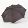 Windproof Hook-Handle Rain Umbrella Men Gift Three Fold 8-Bone Carbon Fiber Ribs Women Automatic Folding Umbrellas