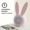 Милый кролик таймер ночной свет силиконовые датчики будильника тумбочка спать в детской спальне 210804