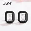 Laya 925 Sterling Silver Stud Earrings For Women Fashion Simplicity Synthetic Crystal White Enamel Party High Quality Trendy Origi8505017