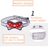 Fashion Silicone luminous Dog Cat Collar Breakaway with Bell and Bow Tie Adjustable Safety Kitty Kitten Small Dogs Pet Collars Mouse Brown