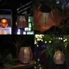 Luz solar levou luz retro oco lanterna jardim jardim decoração lâmpada - cobre