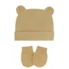 Czapki Kapelusze 3 sztuk / partia Dziecko Kapelusz i Rękawiczki Born Winter Ciepła Czapka Wiosna Jesień Toddler Beanie Boy Girl Set 0-12m Akcesoria bawełniane