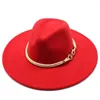 Ян Черный Белый Шерсть Большие Широкие Шляпы Breim Hat Simple Top Hat Panama Feam Fedoras Шляпа для мужчин Женщины Trilby Bowler Джаз