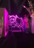 3D LED Blank Acrylic Night Light Miss Kobayashi Dragon Maid Atmosphere Decorative Desk Lamp med Lava Base Anime Nightlight