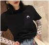 女性のTシャツ24SS新しい恋人トップシャツティーハーフムーンカジュアルショートスリーブベストシングルデザイナージャンパースーツティーアウトウェアトップ