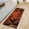 3D Flores Padrão Cozinha Cozinha Quarto Sala de estar Hallway Rug Home Anti-deslizante Entrada Entrada Capacete Decorações Macha 211109