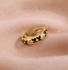 Anello di stampa leopardo multicolore fatto a mano di moda per le donne Fascino CZ Anelli d'oro impilabili Gioielli per feste femminili