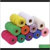 Пряжа 5rolls m Хлопок Красочный шнур Весчусляч Вибристый ремесло Rame String Diy Home Textile Свадебное декоративное питание 100Метезер1 L2KGY HTU9F