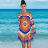 Handmade de malha praia cobertura de túnicas para maiô crochet ups sarong ela rei praia kaftan # Q498 210420