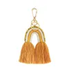 Koronki Tęczy Keychain Tassels Ręcznie Tkane Akcesoria Bawełniane Samochodów Key Key Case Portfel Decors Photo Recs G1019