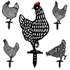 Garden Decorations 1 5 PCS Chicken Yard Art Outdoor Backyard Lawn Stakes Metal Hen Decor High Quality Park Ornament207L