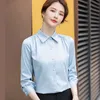 Long Sleeve Shirt Women Summer Spring Chiffion Professional Formal Fashion Temperament Slim Blouses Office Ladies Work Tops 210604