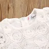 2021 Newborn Baby Girls Dress, Ruffle Lace Hollow Floral Tutu Sukienki, Formalne Stroje Ślubne Dresy Q0716