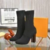 Çorap Çizmeler Tasarımcı Sonbahar Kış Ayakkabı Örme Elastik Bootes Lüks Seksi Kadınlar Yüksek Topuklu Ayakkabı Büyük Boy 35-41-42