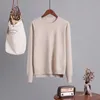 Automne frais doux décontracté couleur unie haut tricoté femmes O cou irrégulier surdimensionné pull pull femme pour la mode 210520