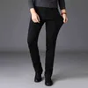 Outono estilo clássico puro preto estiramento homens jeans moda casual slim-fit denim calças macho marca calças 211104