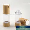 Botella de loción al vacío sin aire de 30 ml con tapa de bambú para botella de paquete cosmético F243 Precio de fábrica diseño experto Calidad Último estilo Estado original