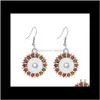 Dangle & Chandelier Delivery 2021 Noosa Drop Bling Crystal Interchangeable Buttons Earrings Fit 12 Mm Ginger Snap Earring Jewelry 7 Colors Wk