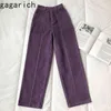 Gagarich femmes pantalon printemps automne japonais collège Style femme Vintage taille haute lâche décontracté Design velours côtelé pantalon 211112