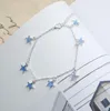 Anklets Jewelrylights Europe and the United States Ladies Beach Wind Blue Five - Winted Star Tassel Anklet Luminous Drop dostawa 2021 N7G4