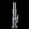 5mm Thick Hookahs Big Glass Bongs Straight Tube Donut Perc N Holes Percolator Water Pipes 14.5mm Female Joint With Bowl WP2191